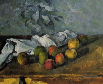 Paul Cézanne œuvres - Pommes et une serviette Paul Cézanne